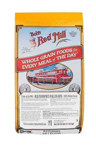 Bobs Red Mill Old Fashioned Rolled Oats, Non-GMO, Vegan, Kosher, 25 Pound
