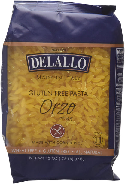 DeLallo - Gluten-Free Italian Orzo, 12 oz. (Pack of 4)