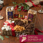 Nut Cravings KREMERY Chocolate Covered Pretzels & Caramel Popcorn Gift Basket, 3.5 lbs, Deluxe Seagrass Tray with Ribbon