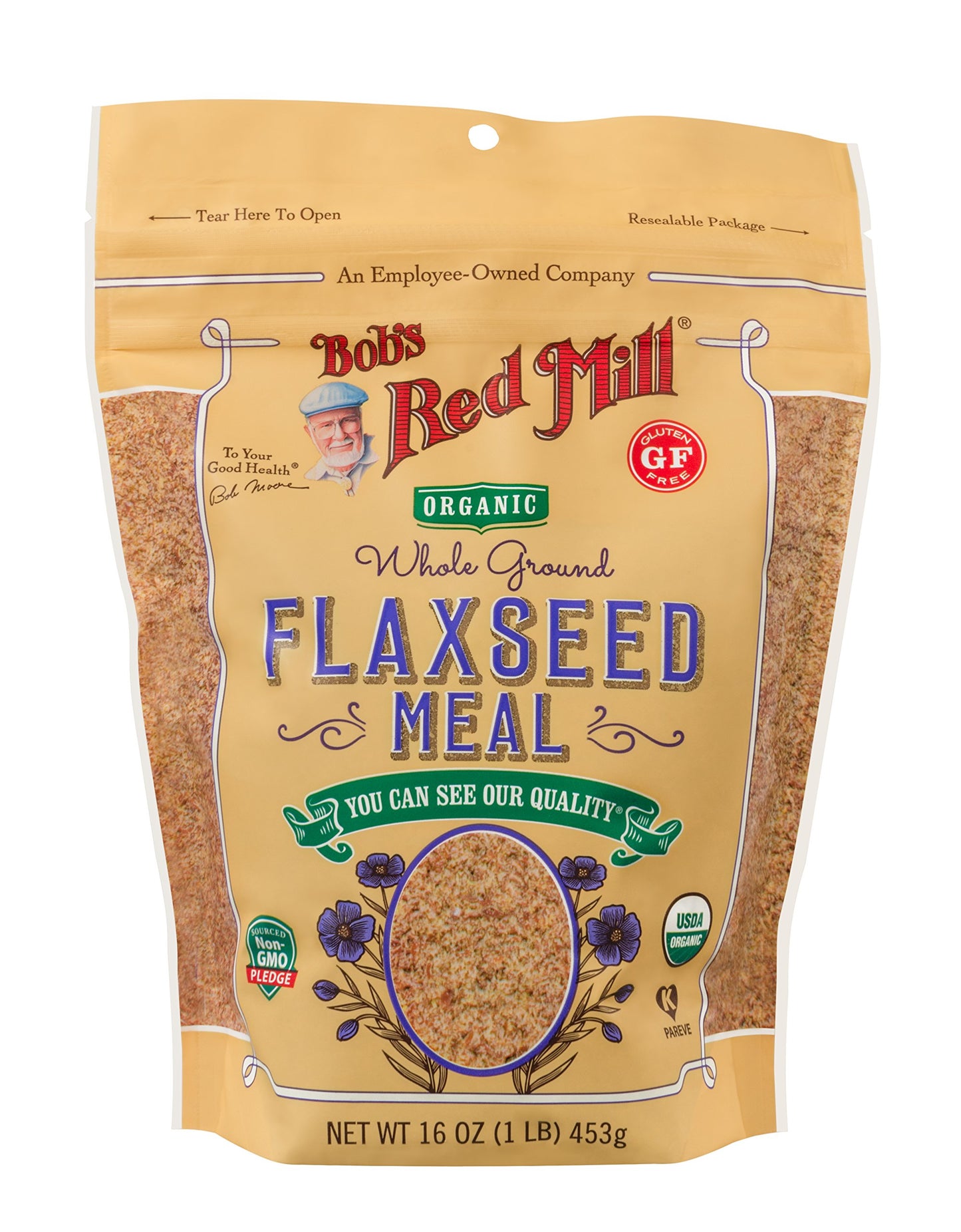 Bob s Red Mill Resealable Organic Brown Flaxseed Meal, 16 Oz (4 Pack)