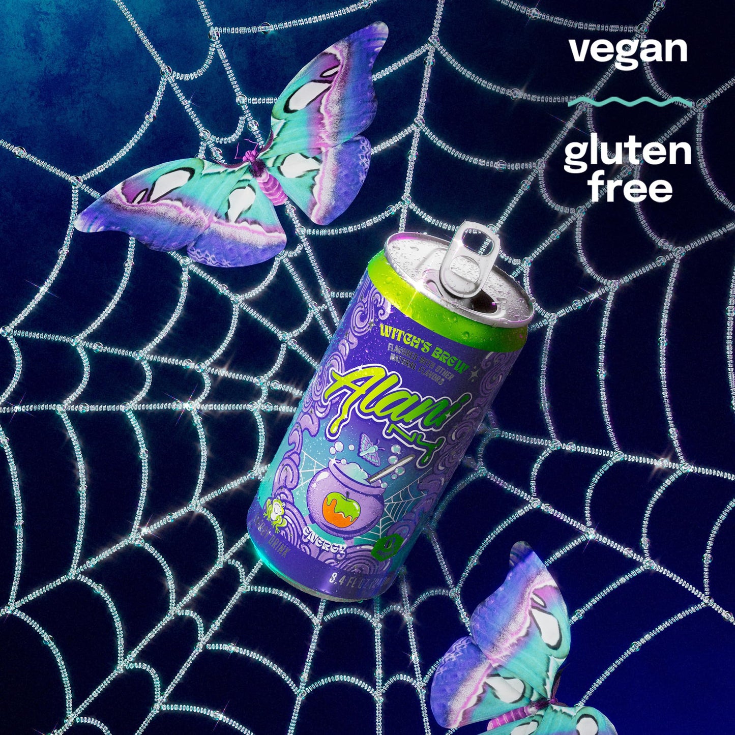 Alani Nu WITCHES BREW  Low Calorie Energy Drinks  100mg Caffeine  Biotin  B Vitamins  Zero Sugar  10 Calories or Less  8 Fl Oz Cans  12 Pack