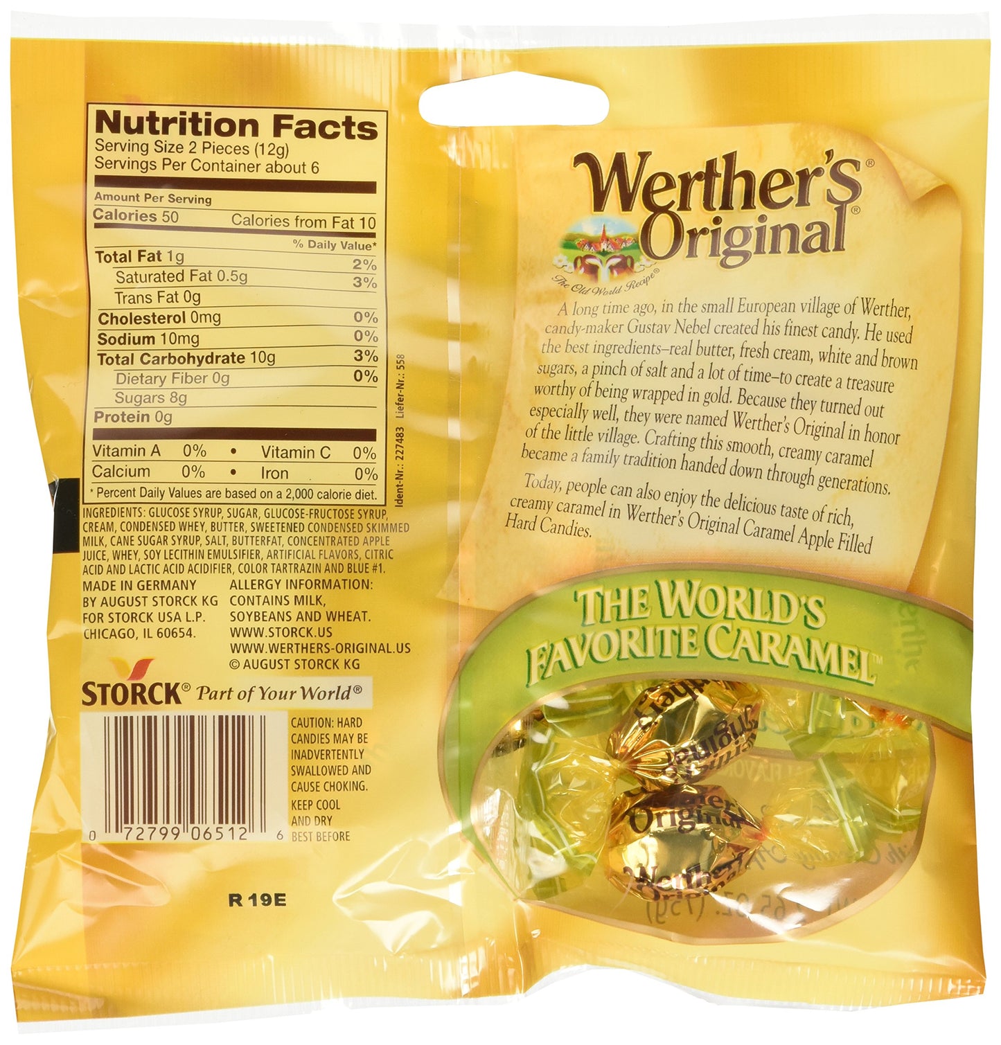 Werthers Original Caramel Apple Filled Hard Candies PACK of 3