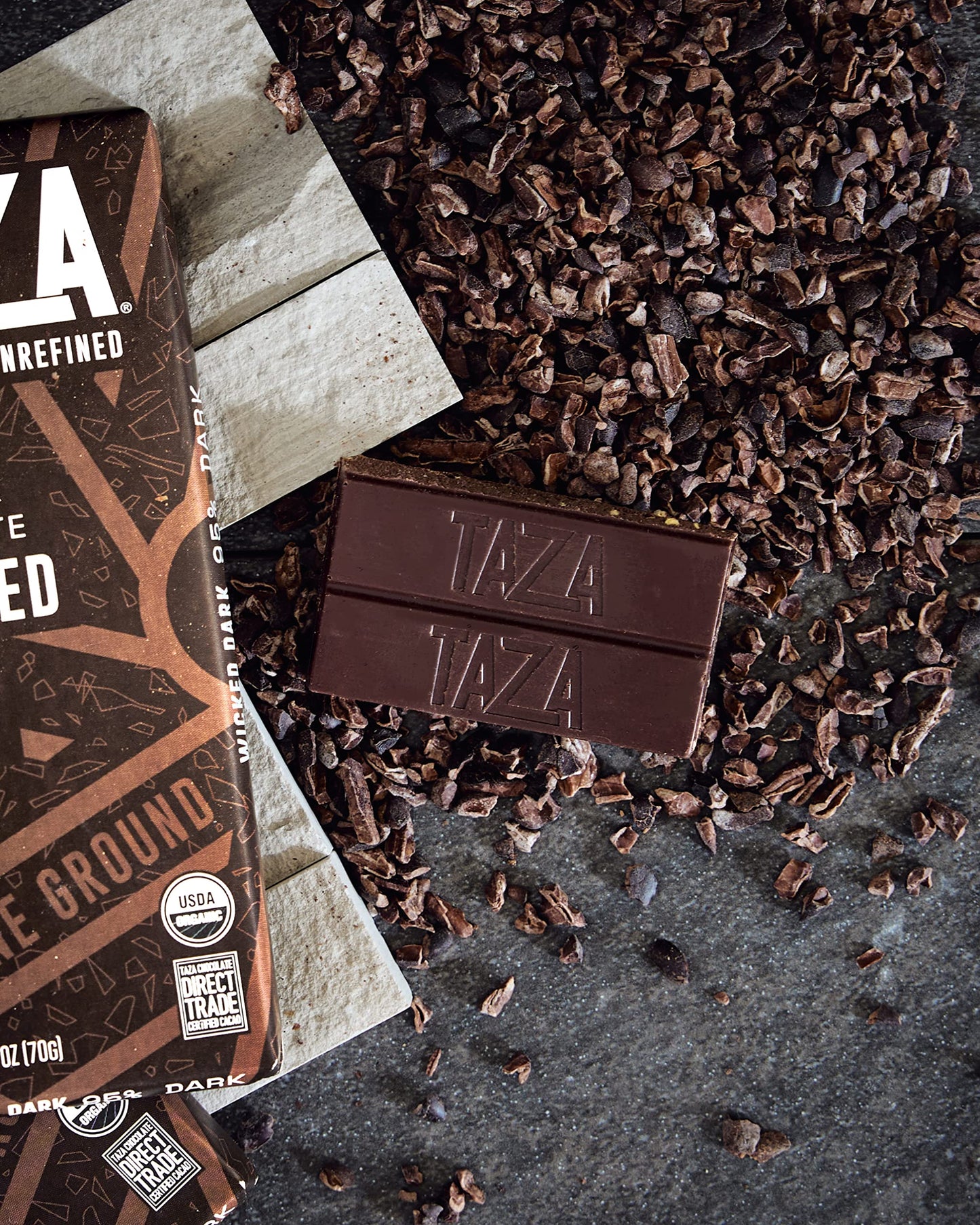 Taza Chocolate Organic Amaze Bar 70% Stone Ground, Raspberry Crunch, 2.5 Ounce (10 Count), Vegan