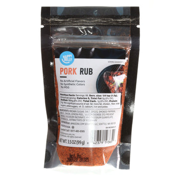 Happy Belly Pork Rub, 3.5 Ounce, Black, Seasoning for Grilling and Cooking