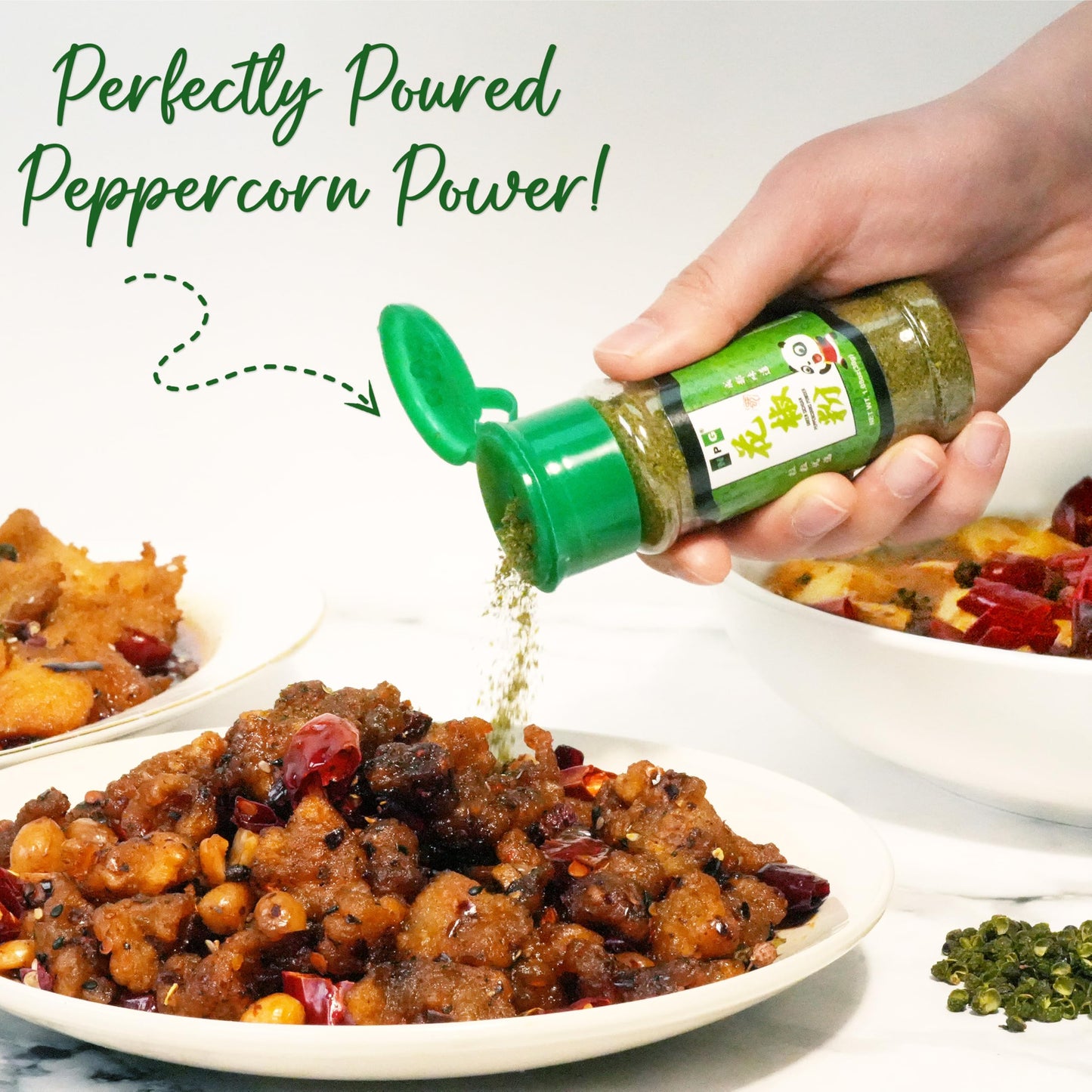 Natural Plus Green Premium Szechuan Green Peppercorns Powder, 1.08 Oz, Ideal for Kung Pao Chicken and Mapo Tofu