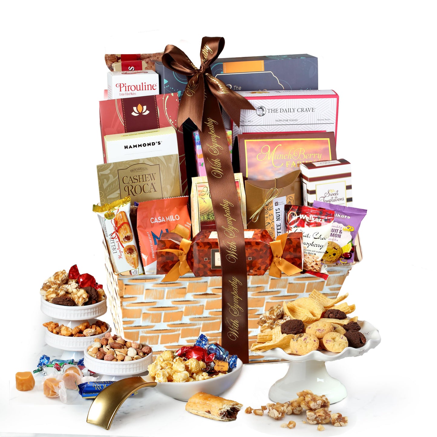 Broadway Basketeers Gourmet Gift Basket, Kosher Sympathy Food Gift, 12 x 8 x 14, Assorted, Model S-WCK-LID