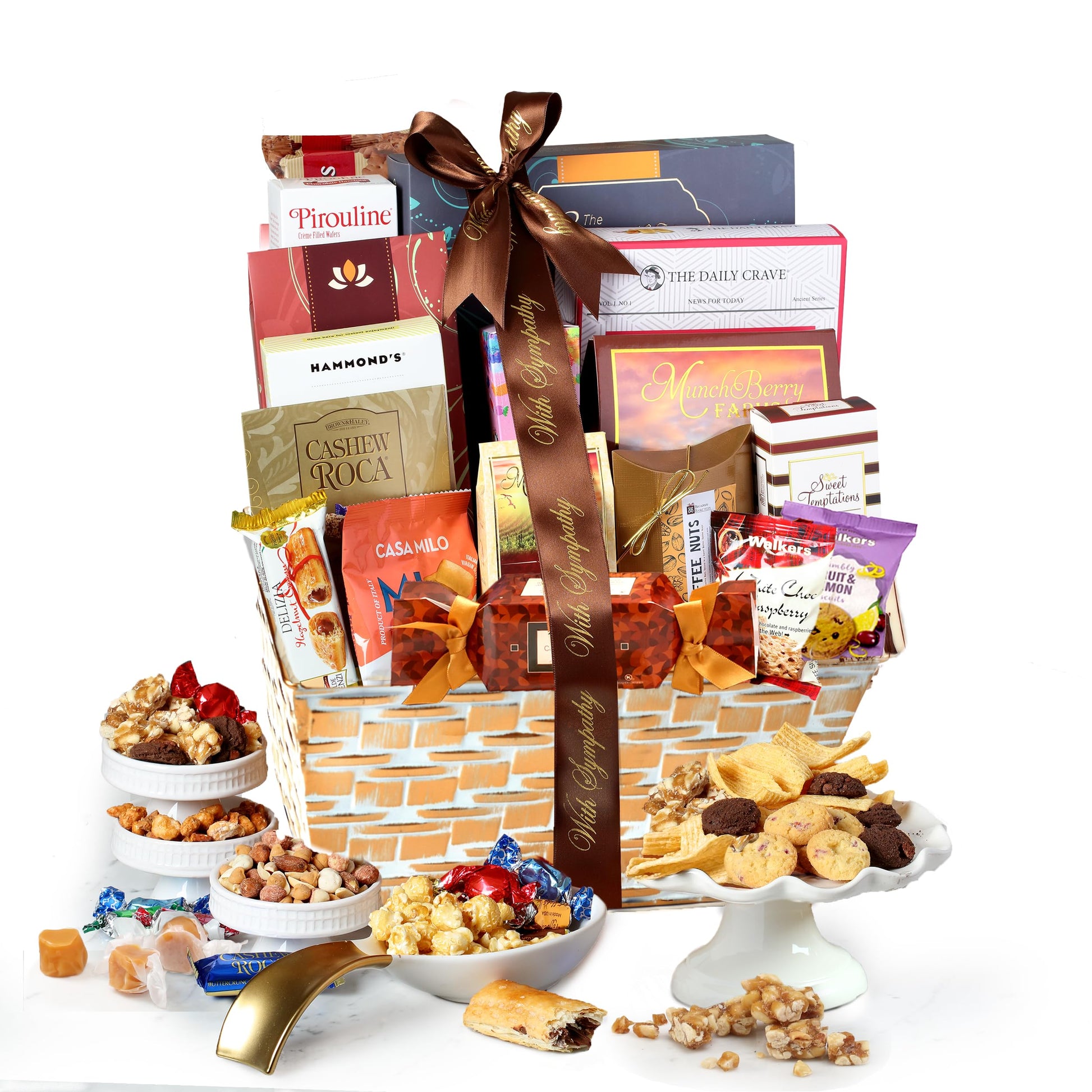 Broadway Basketeers Gourmet Gift Basket, Kosher Sympathy Food Gift, 12 x 8 x 14, Assorted, Model S-WCK-LID