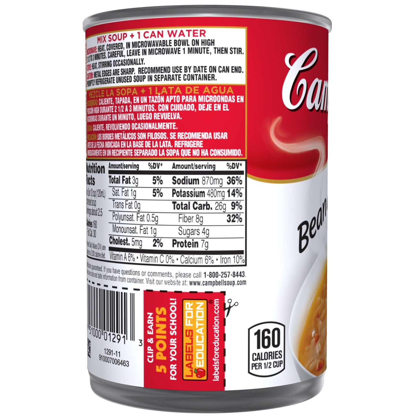 Campbell'S, Condensed Bean With Bacon Soup, 11.5Oz Can (Pack Of 6)