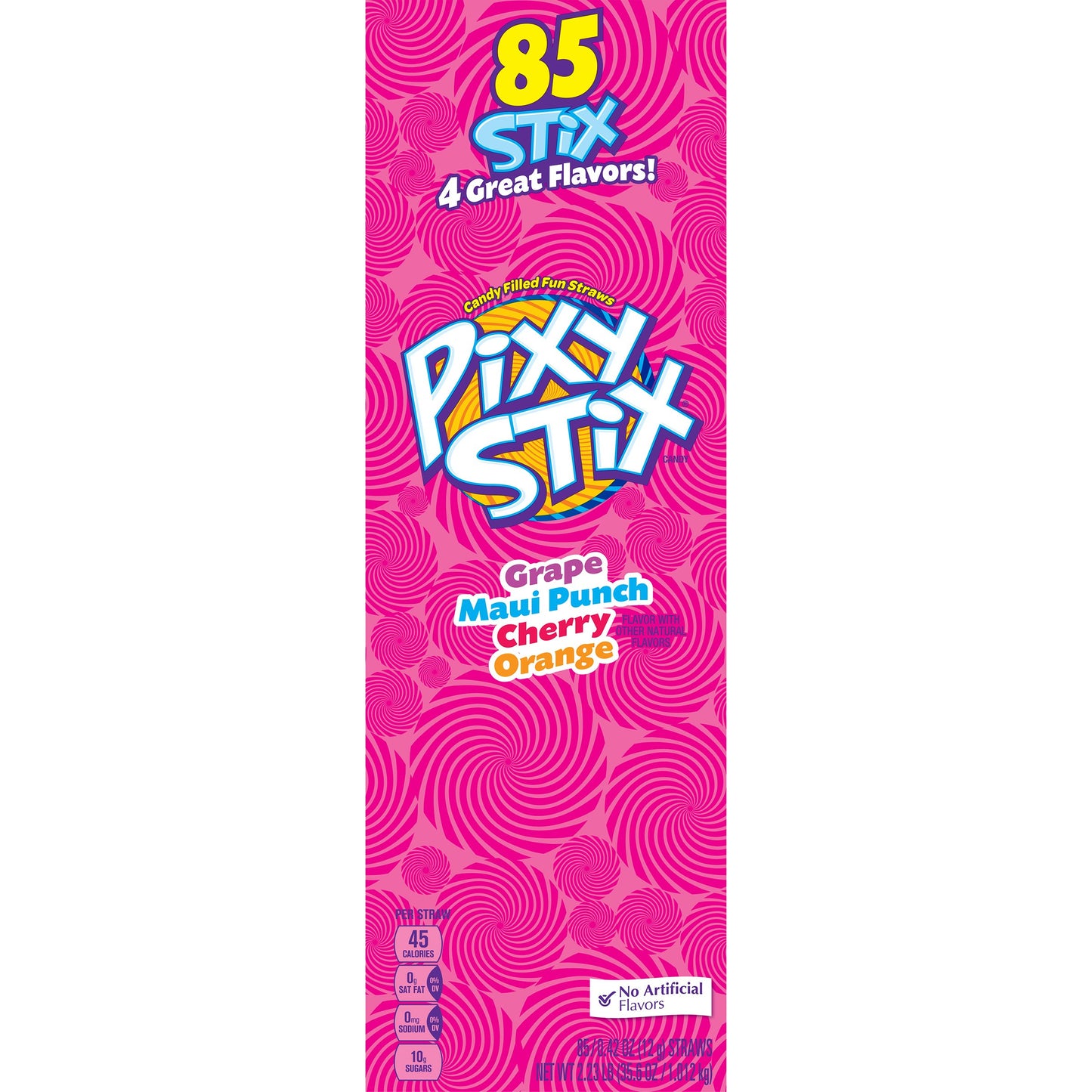 Wonka Pixy Stix Powder Candy-filled Straws, Sweet and tart candy, Springtime Easter Candy, 0.42 oz (85 Count) (Pack of 2)