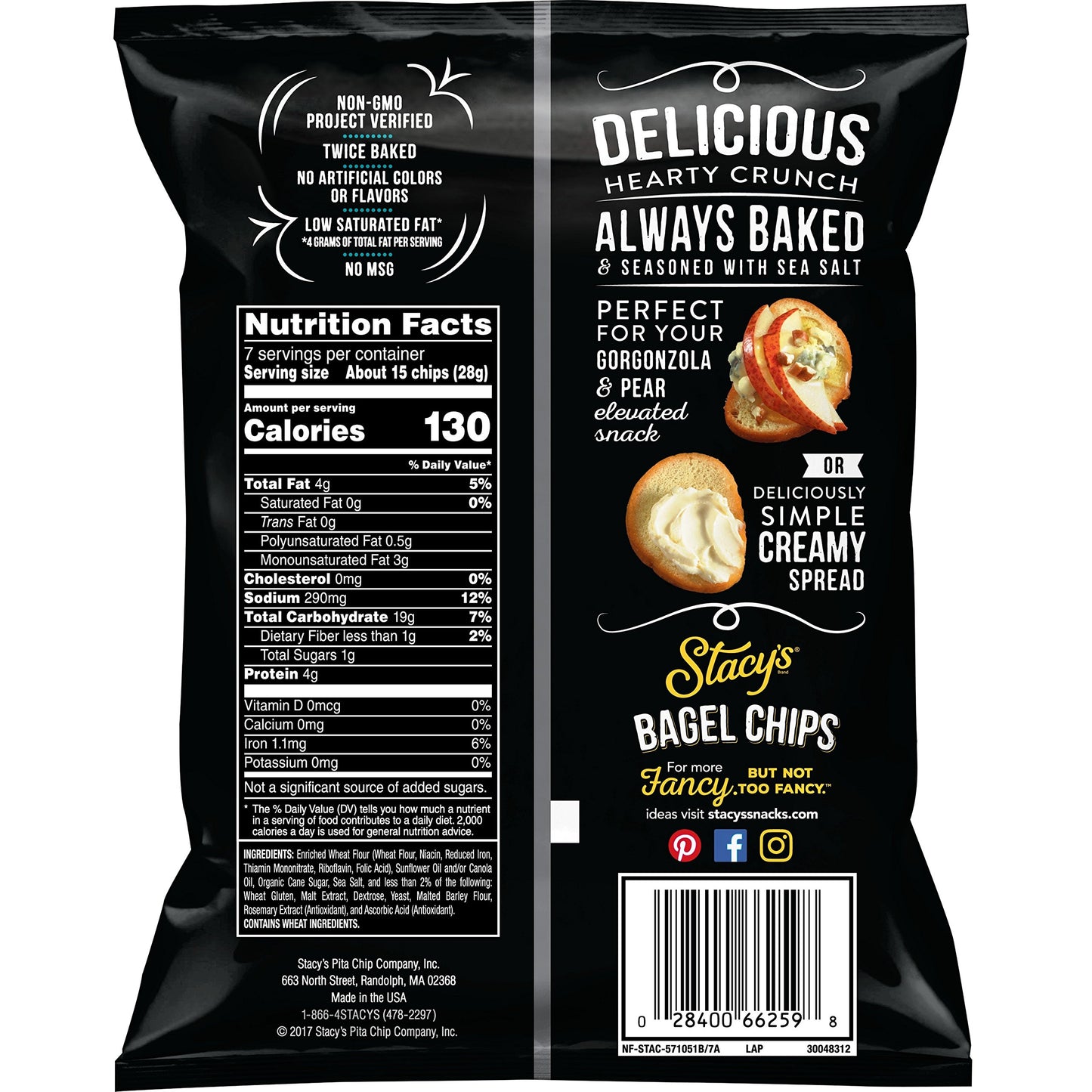 Stacy'S Simply Naked Bagel Chips, 7 Ounce (Pack Of 12)