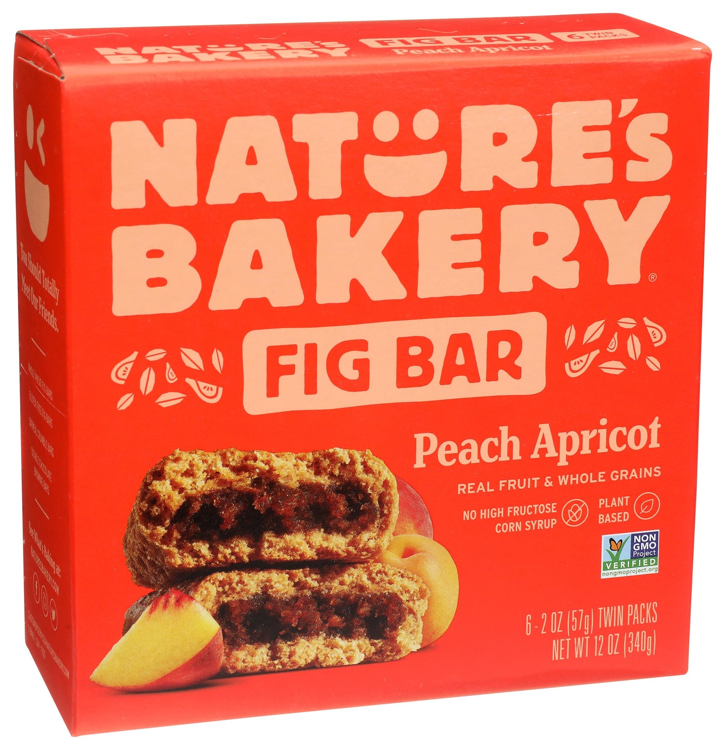 Nature'S Bakery Peach Apricot Whole Wheat Fig Bars, 6 Count, Vegan, Non Gmo, 12 Ounces (Pack Of 6)
