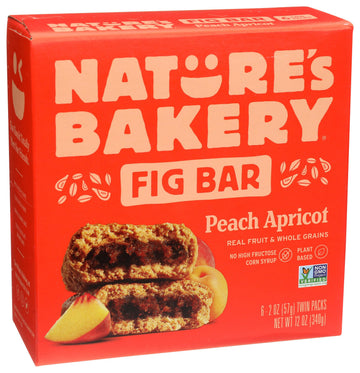 Nature'S Bakery Peach Apricot Whole Wheat Fig Bars, 6 Count, Vegan, Non Gmo, 12 Ounces (Pack Of 6)