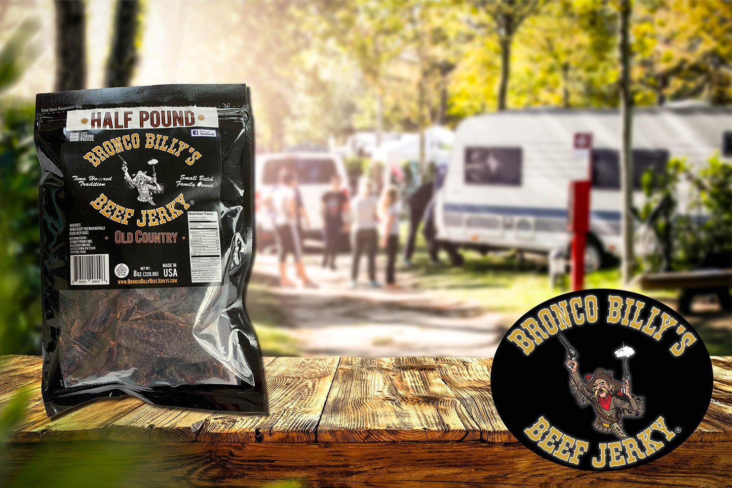 Bronco Billys Beef Jerky Old Country 8 oz Resealable Bag