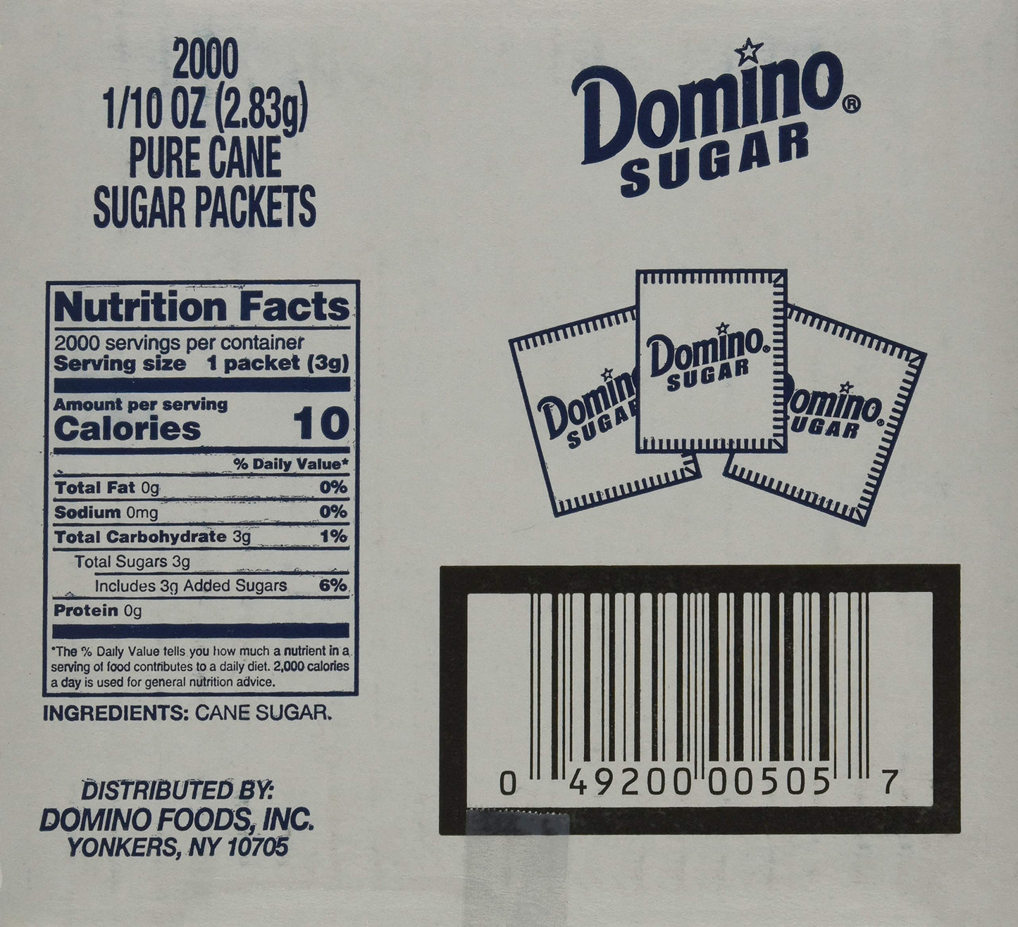 Domino Sugar Packets, 0.1 Ounce (Pack Of 2000)
