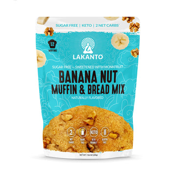 Lakanto Sugar Free Banana Nut Muffin And Bread Mix - Sweetened With Monk Fruit Sweetener, 2G Net Carbs, Gluten Free, Naturally F