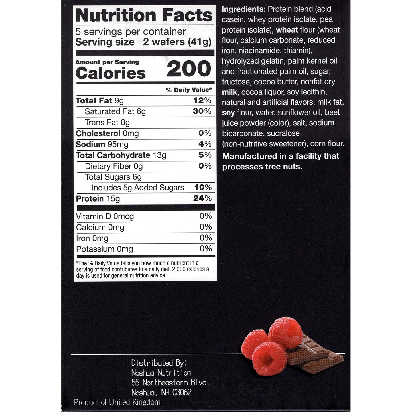 Proti-Thin High Protein Raspberry Wafer Squares, 15g Protein, Low Calorie, Low Carb, Low Sugar, Aspartame Free, Diet Wafer Bars,