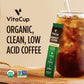 VitaCup Perfect Low Acid Instant Coffee Packets, Dark Roast Coffee, USDA Organic & Fair Trade, Third Party Tested for Mycotoxins