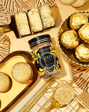 Sweet Spell Gold Luster Dust Edible Glitter (15G) - Shimmer Pearl Dust Powder For Decorating Cakes, Chocolate, Drinks, Cocktails