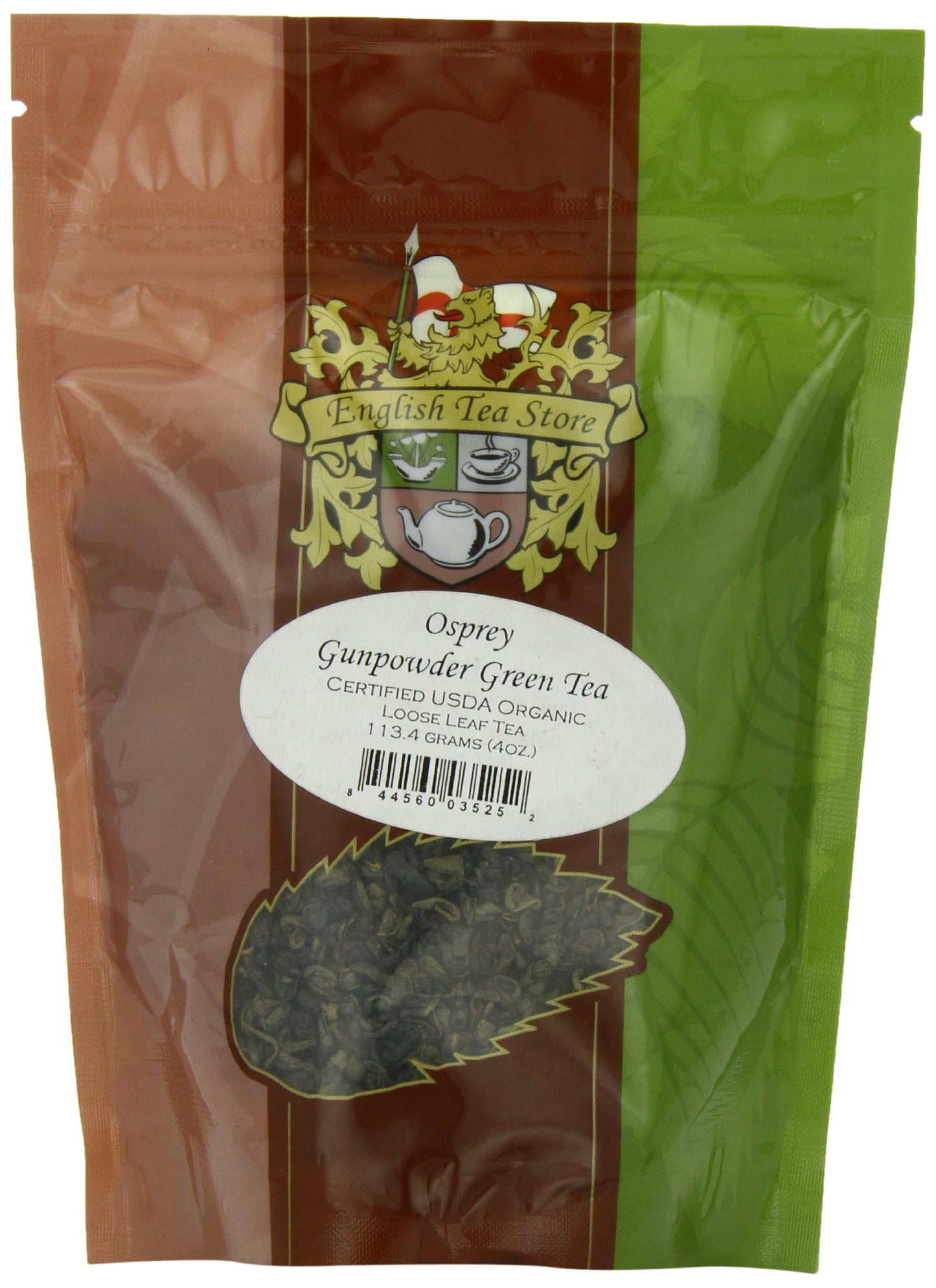English Tea Store Organic Osprey Gunpowder Green Tea Pouches, 4 Ounce