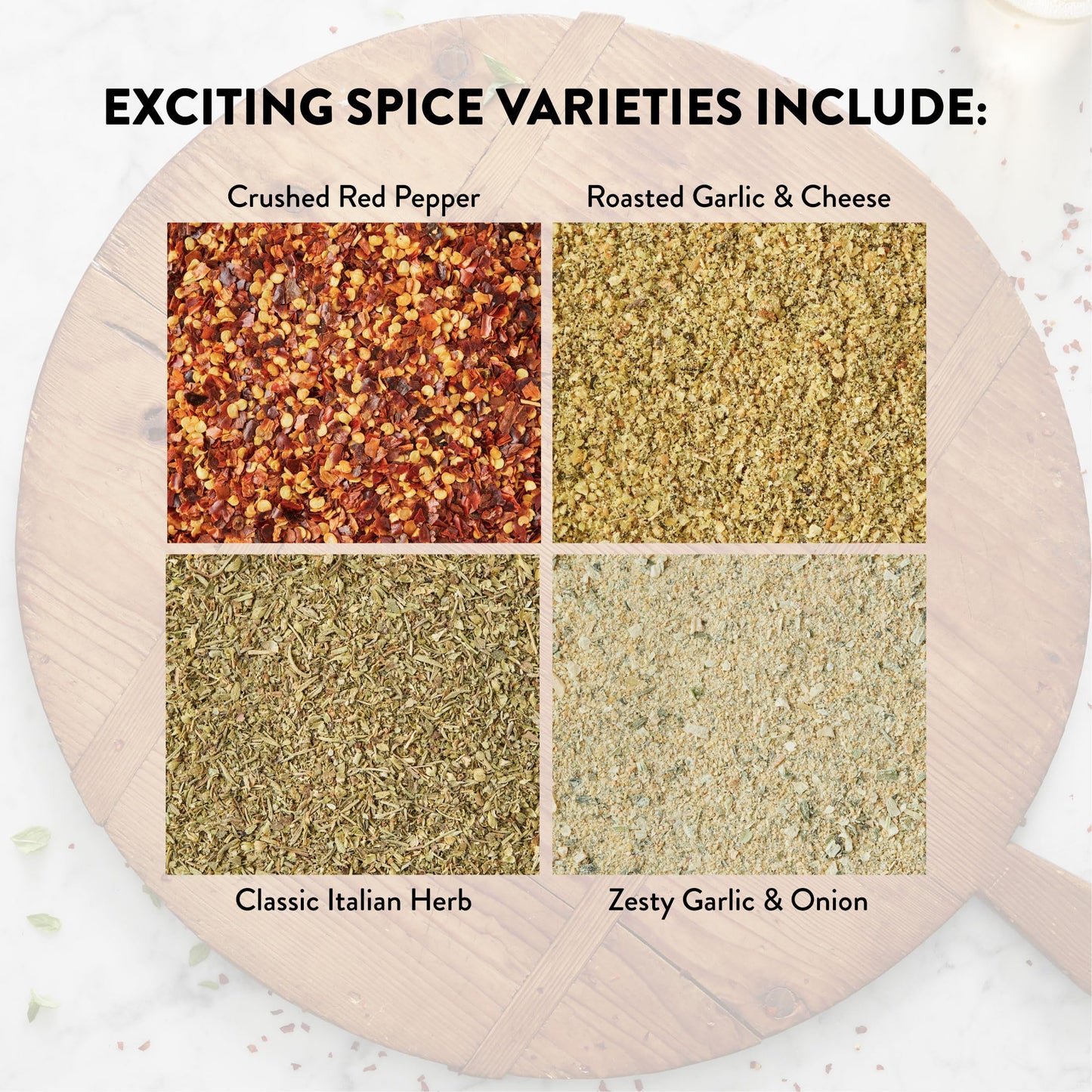 Delallo 4 Spice Variety Pizza Seasoning Shaker, 3.2 Ounce, With Red Pepper, Garlic, Cheese, Italian Herb