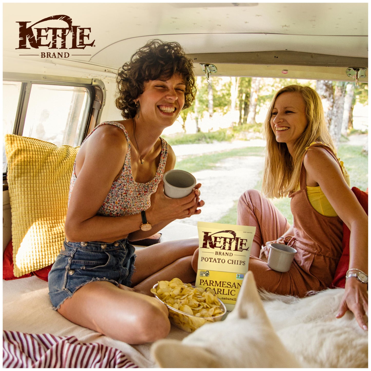 Kettle Brand Potato Chips Parmesan Garlic Kettle Chips, 7.5 Oz (Pack of 2)