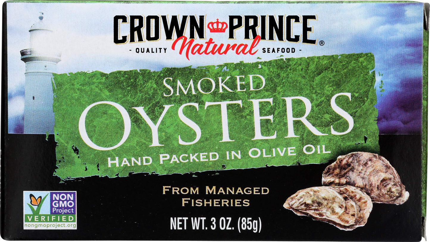 Crown Prince Smoked Oysters in Olive Oil, 3 Ounce, Model 71186-51573