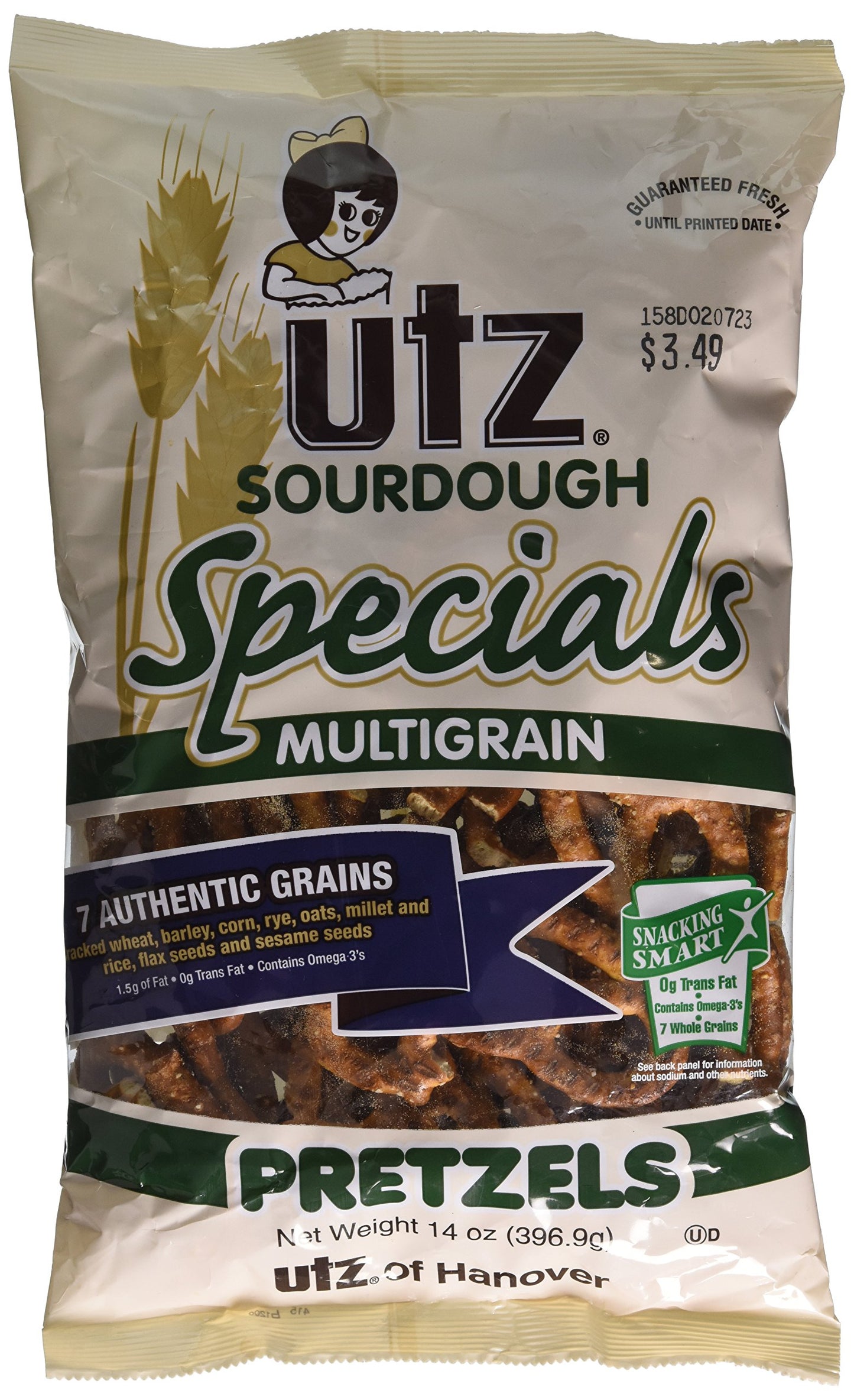 Utz Sourdough Specials Multigrain Pretzels, 14 Ounce, Crunchy Snack