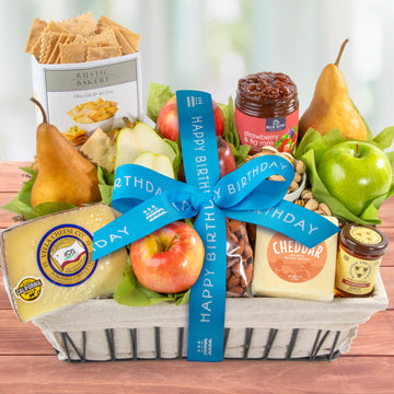 A Gift Inside Happy Birthday California Farmstead Fruit Gift Basket