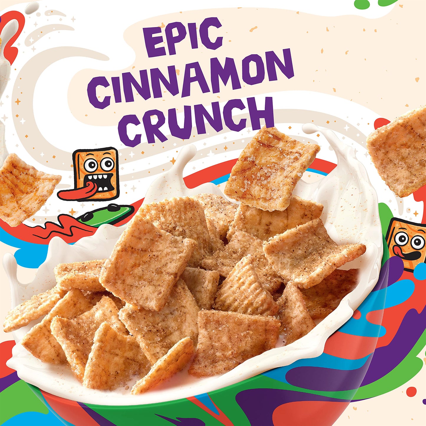 Cinnamon Toast Crunch, Breakfast Cereal, Cinnamon Sugar Squares, 27 oz (Pack of 8)