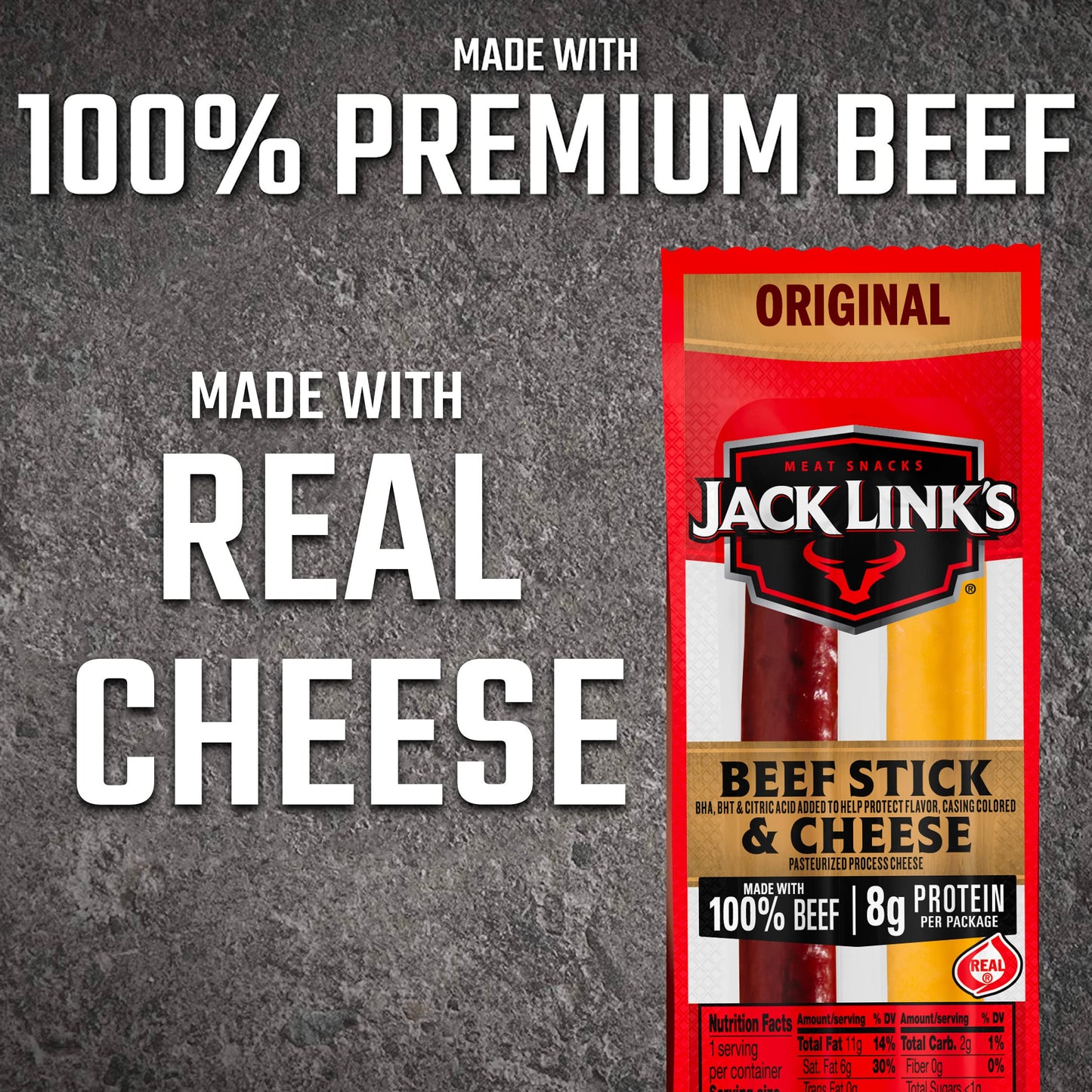 Jack Link'S Original Beef & Cheese Combo Bulk Pack - 100% Beef Stick And Cheese Stick Made With Real Wisconsin Cheese - 8G Prote