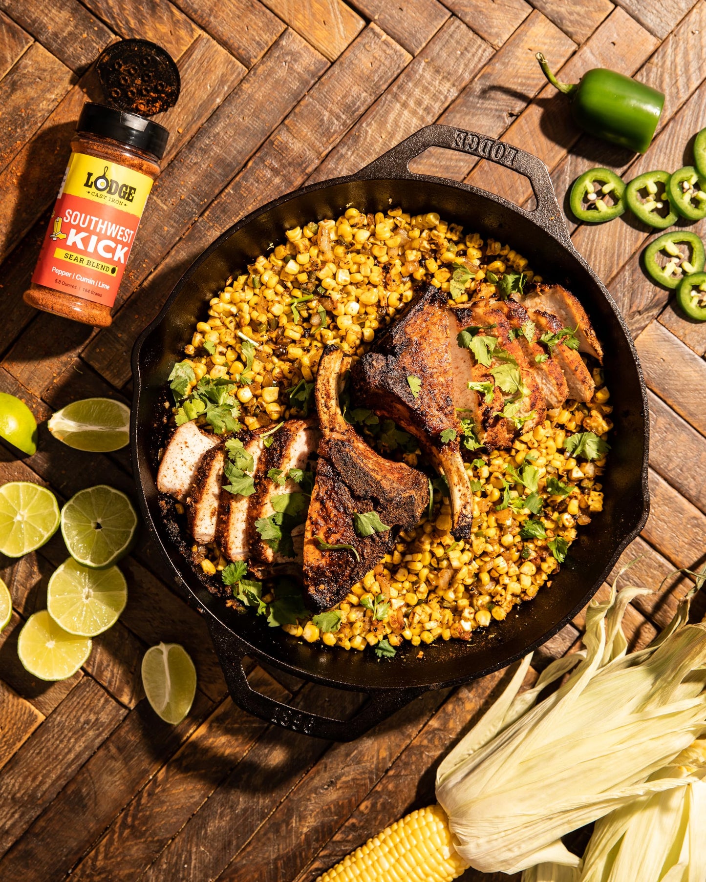Lodge Sear Blend - Made For Cast Iron Cooking - Use Over The Grill, On The Stove, Or Even In The Oven, Non-Gmo – 5.8Oz (4 Pack) - Southwest Kick