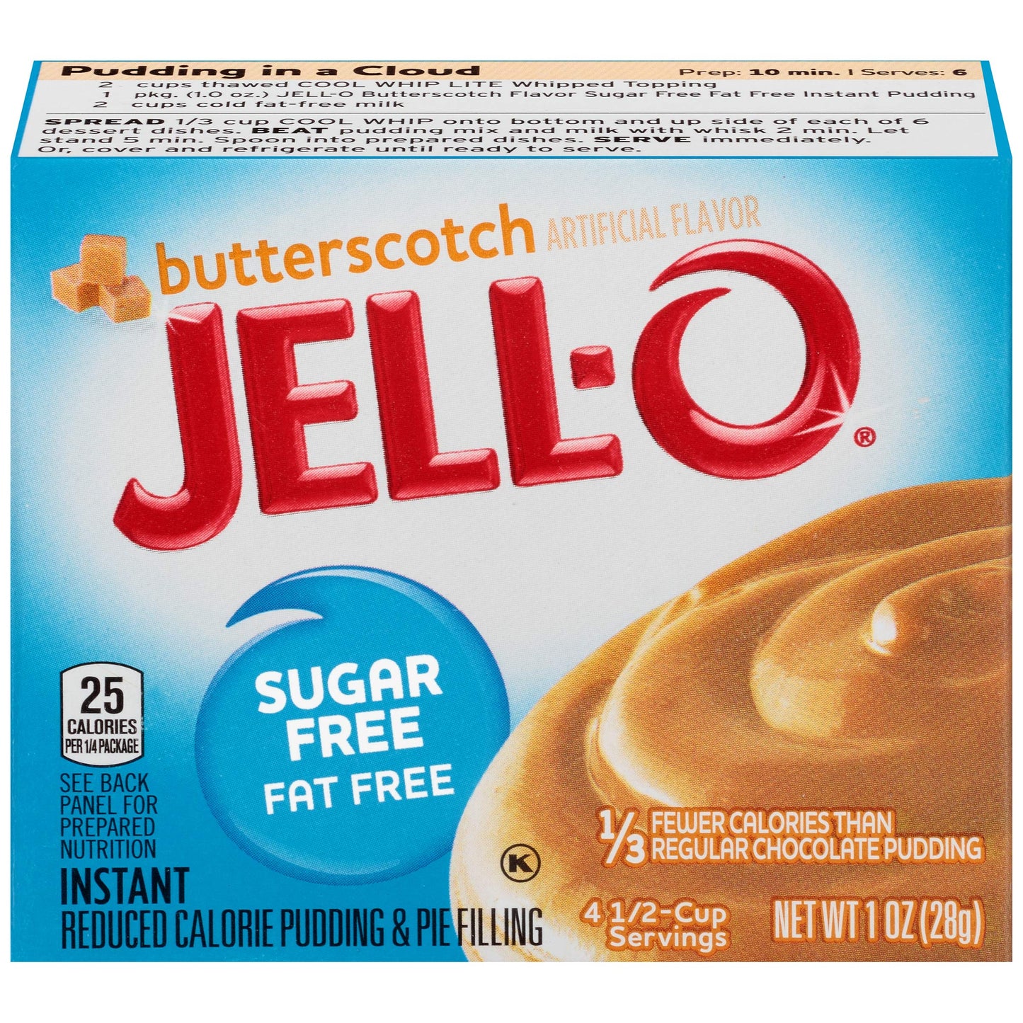 Jell-O Instant Butterscotch Sugar-Free Fat Free Pudding & Pie Filling (1 Oz Boxes, Pack Of 6)