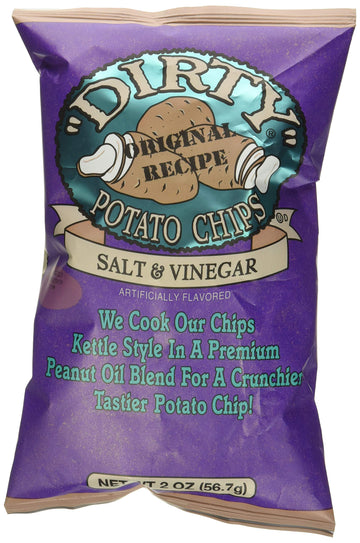 Dirty Salt & Vinegar Potato Chips, Kosher, Gluten Free, 2 Ounces (Pack Of 25)