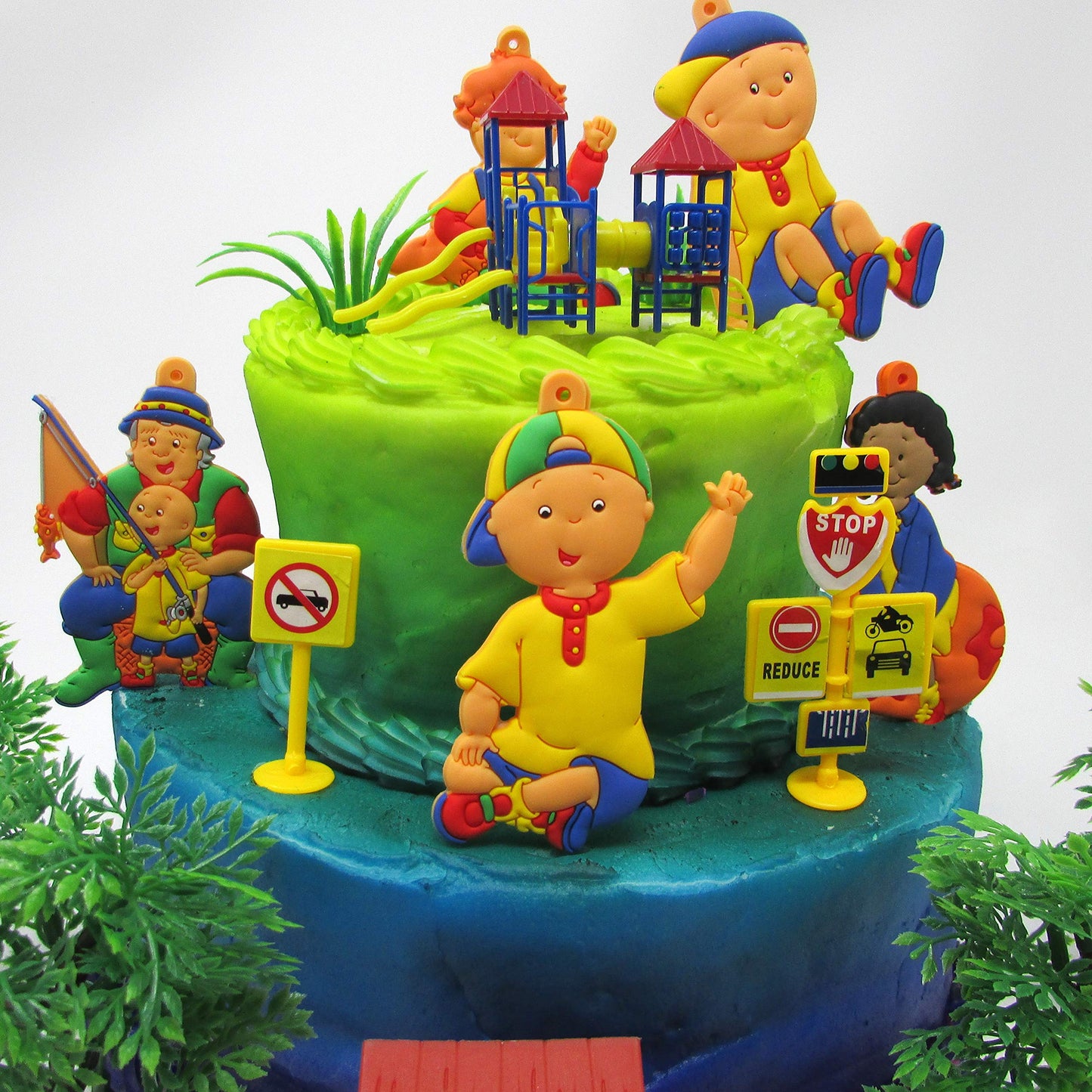 Caillou Birthday Cake Topper Set Featuring Caillou And Friends With Decorative Themed Accessories