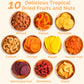 TropiJoy Dried Fruit Basket Gift - 10 Tropical Flavors, Large Variety - Thanksgiving Gifts for Family, Mixed Dried Fruit and Nuts