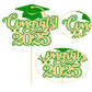 Gyufise 1Pcs Congrats 2025 Cake Topper Glitter Diploma Grad Cap Cake Pick Class Of 2025 Graduation Cake Decoration For 2025 Graduation Theme Party Decorations Supplies Green Gold