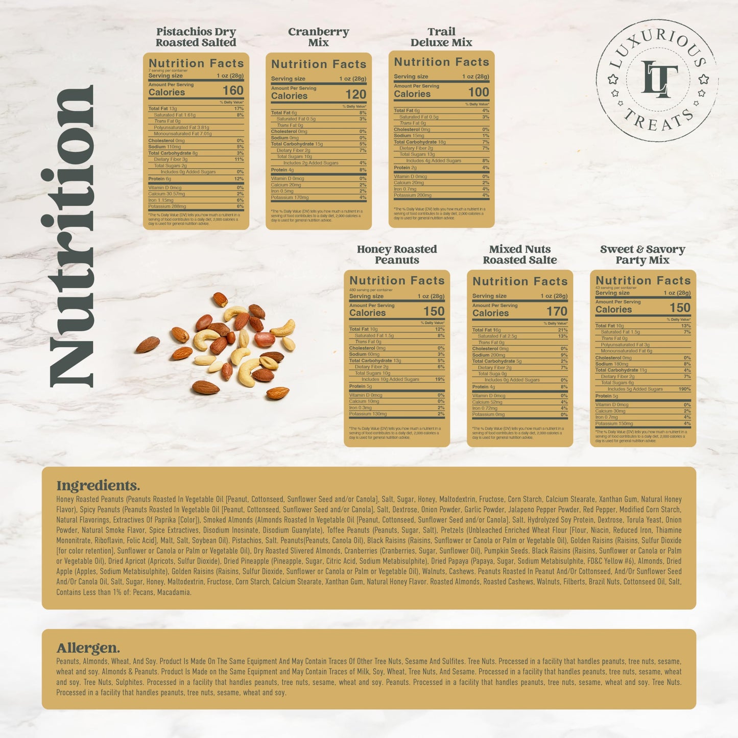 Mixed Nuts Gift Basket - Housewarming Gifts Baskets For Mature-Themeds Gourmet Mixed Nuts Variety Pack, 6 Assortment Healthy Snack Tray, Hostess New Home Gift Idea Great Gifts For Men And Women