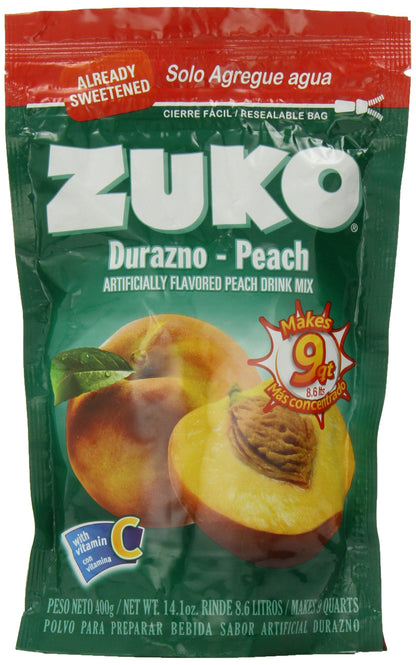 Zuko Instant Drink-Peach, 14.1-Ounce (Pack of 6)