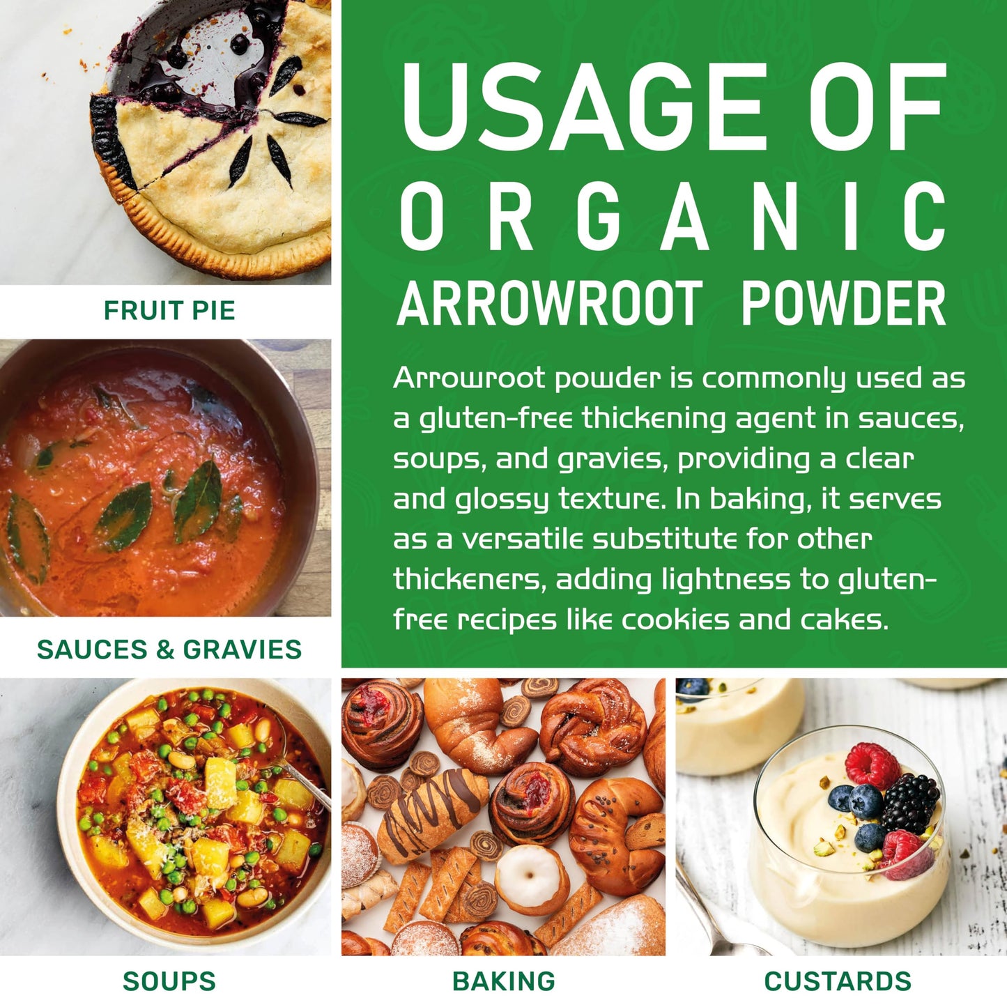 Jiva Organics Organic Arrowroot Flour (Powder) 2 Pound Bag - Raw, Non-GMO