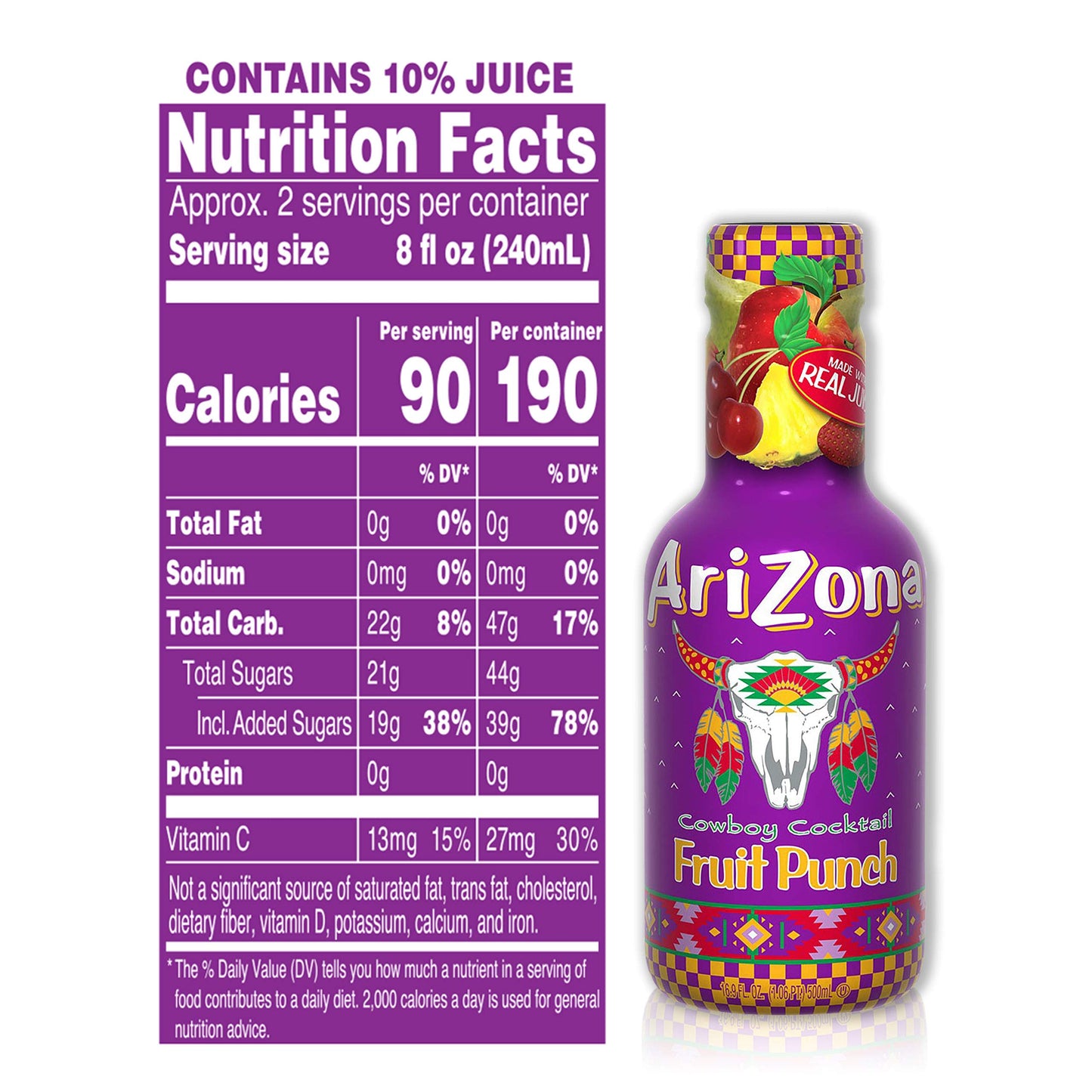 AriZona Fruit Punch, 16.9 Fl Oz (Pack Of 20)