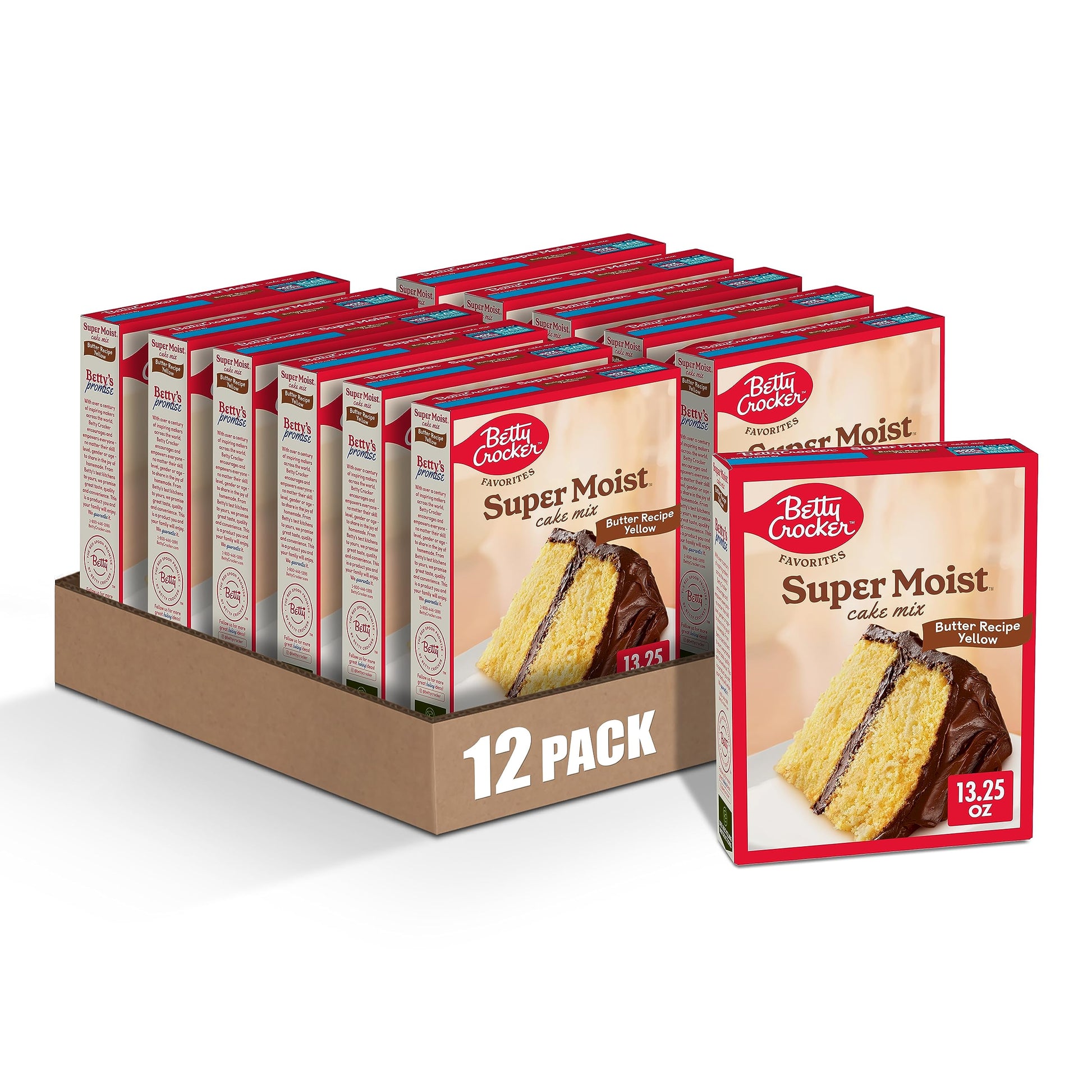 Betty Crocker Favorites Super Moist Butter Recipe Yellow Cake Mix, 13.25 Oz (Pack Of 12)