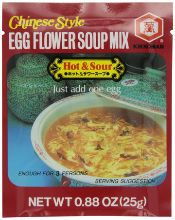 Kikkoman Egg Flower, Hot and Sour Soup, 0.88-OuncePouch (Pack of 12)