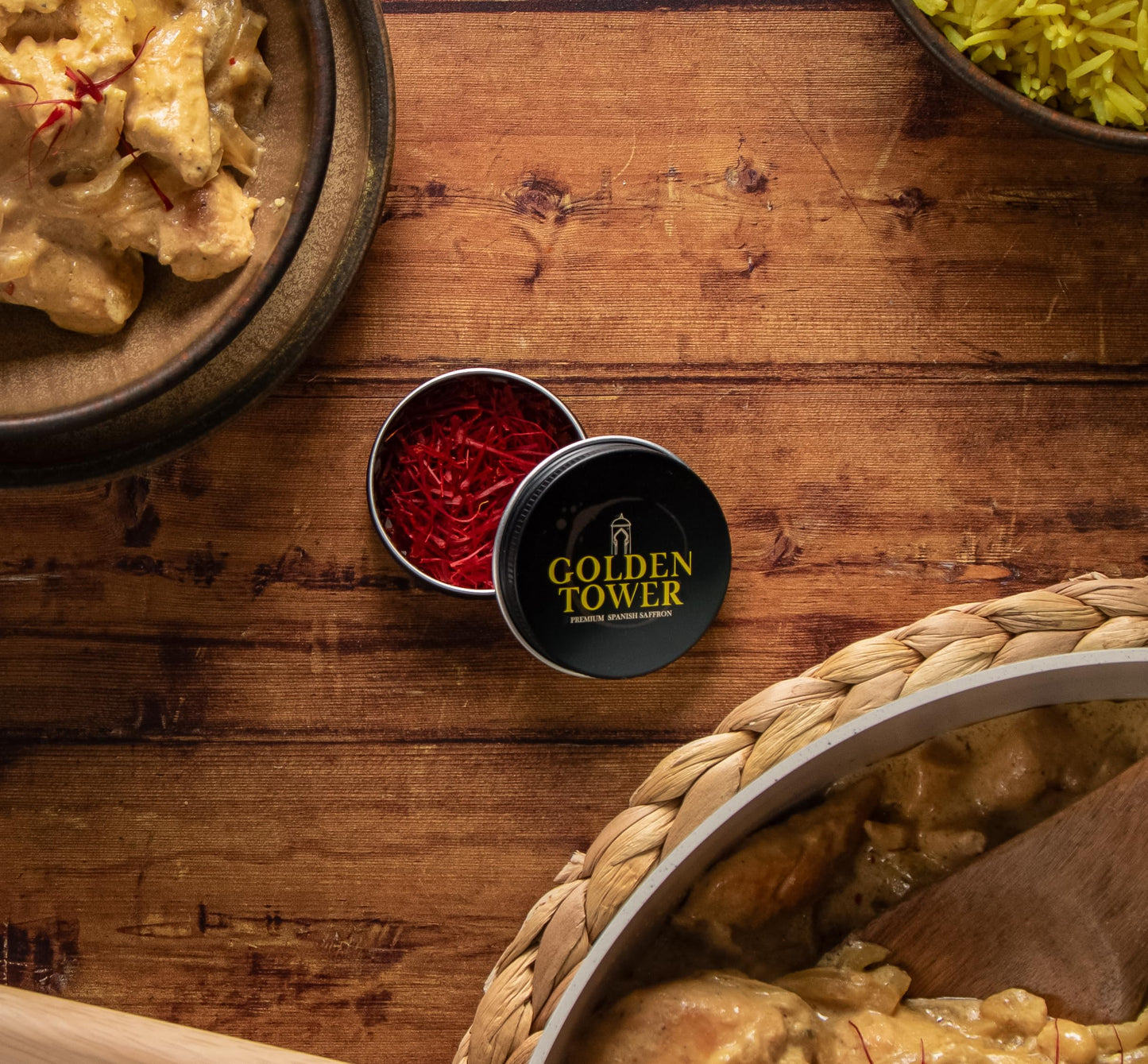 Saffron Threads By Golden Tower - Pure And Geniune All Red Saffron Strands - Premium Grade Saffron Ideal For Paella, Chicken, Cu