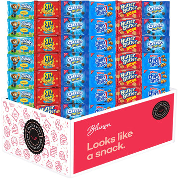 Oreo, Chips Ahoy, Ritz, Nutter Butter, Teddy Grahams Variety Pack - Nabisco Cookies Assortment Bulk - Care Package Gift Box (40