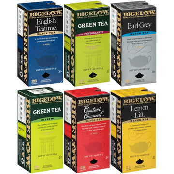 Bigelow Assorted Tea Packs, Six Flavors, 28/Box, 168/Carton