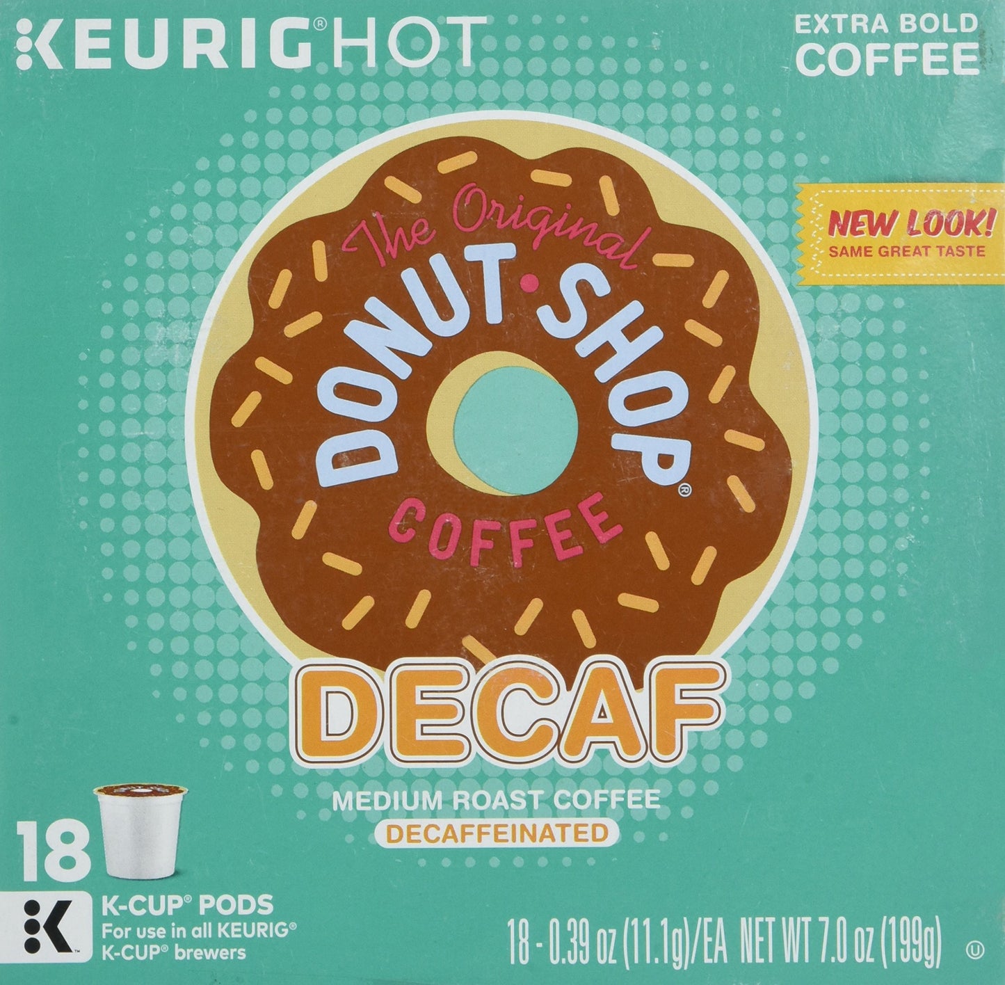 Keurig The Original Donut Shop Decaf Coffee K-Cups, 18 Count, Multi/None, Model 01802