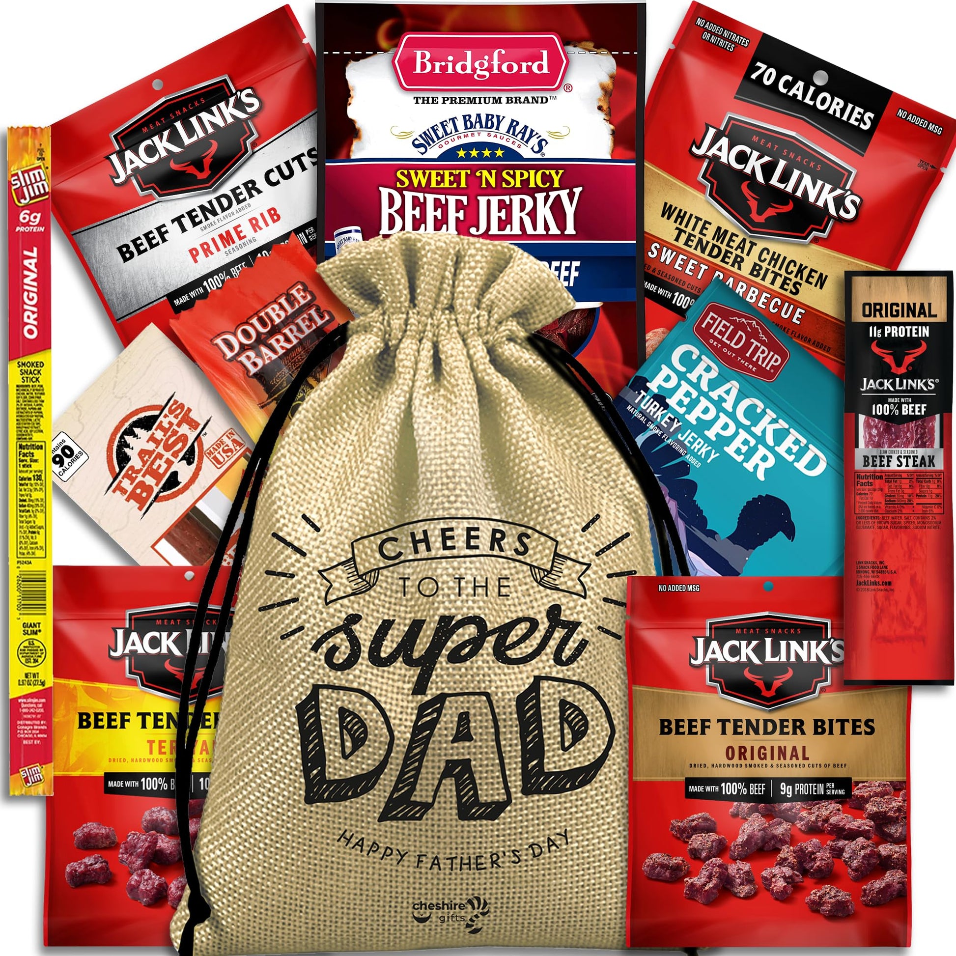 Dad Gifts For Father's Day - Jerky Variety Pack Gift Basket for Men - Beef Jerky Gifts for Men Gifts for Dad Who Wants Nothing -
