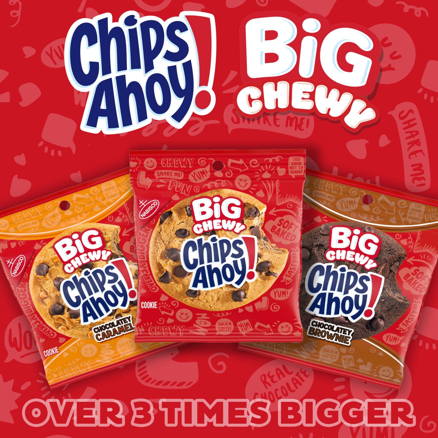 CHIPS AHOY! Big Chewy Chocolate Chip Cookies, 14 Snack Packs, Large Size