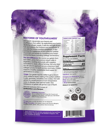 Zint Beef Gelatin Powder, Unflavored, Keto-Certified, Paleo-Friendly, 16 oz (Pack of 3)