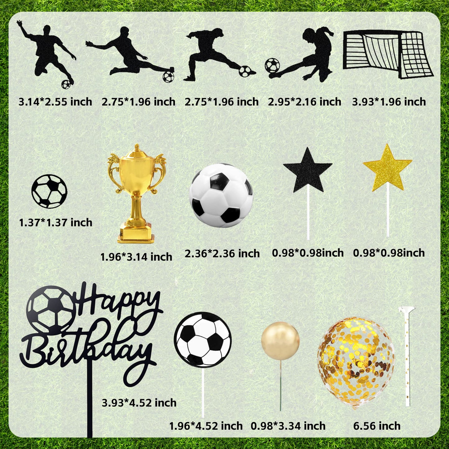 28 Pcs Soccer Cake Topper Soccer Ball Player Cake Decorations For Soccer Birthday Party Sport Party Supplies